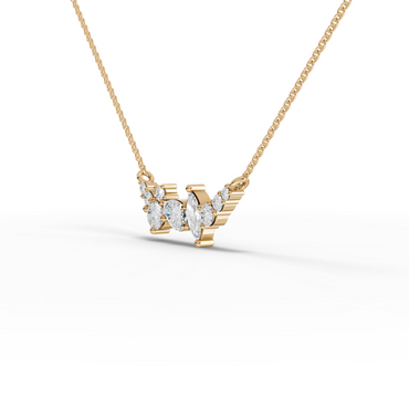 Multi-Shape Moissanite Diamond Cluster Necklace