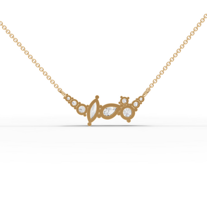 Multi-Shape Moissanite Diamond Cluster Necklace