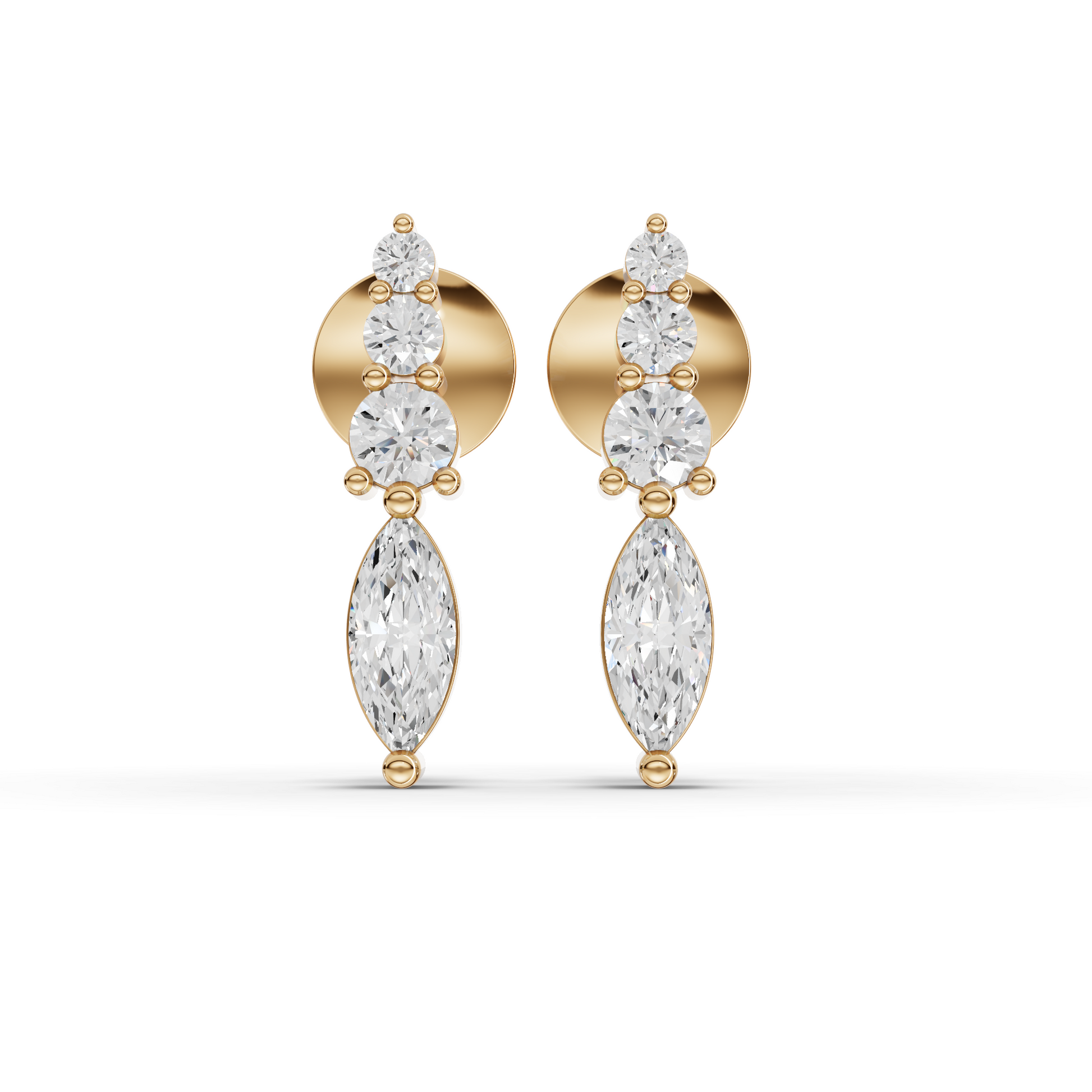 Marquise Statement Diamond Drop Earrings