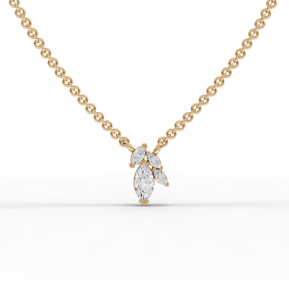 Marquise Cluster Moissanite Diamond Pendant Necklace
