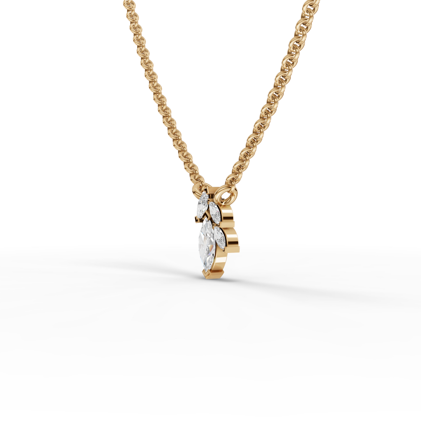 Marquise Cluster Moissanite Diamond Pendant Necklace