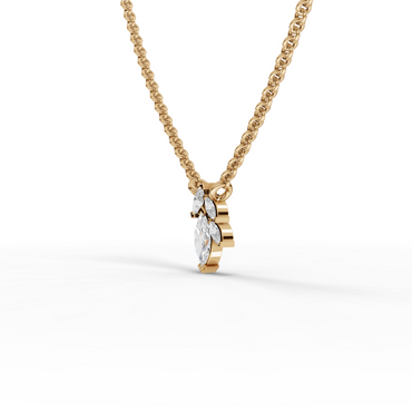 Marquise Cluster Moissanite Diamond Pendant Necklace