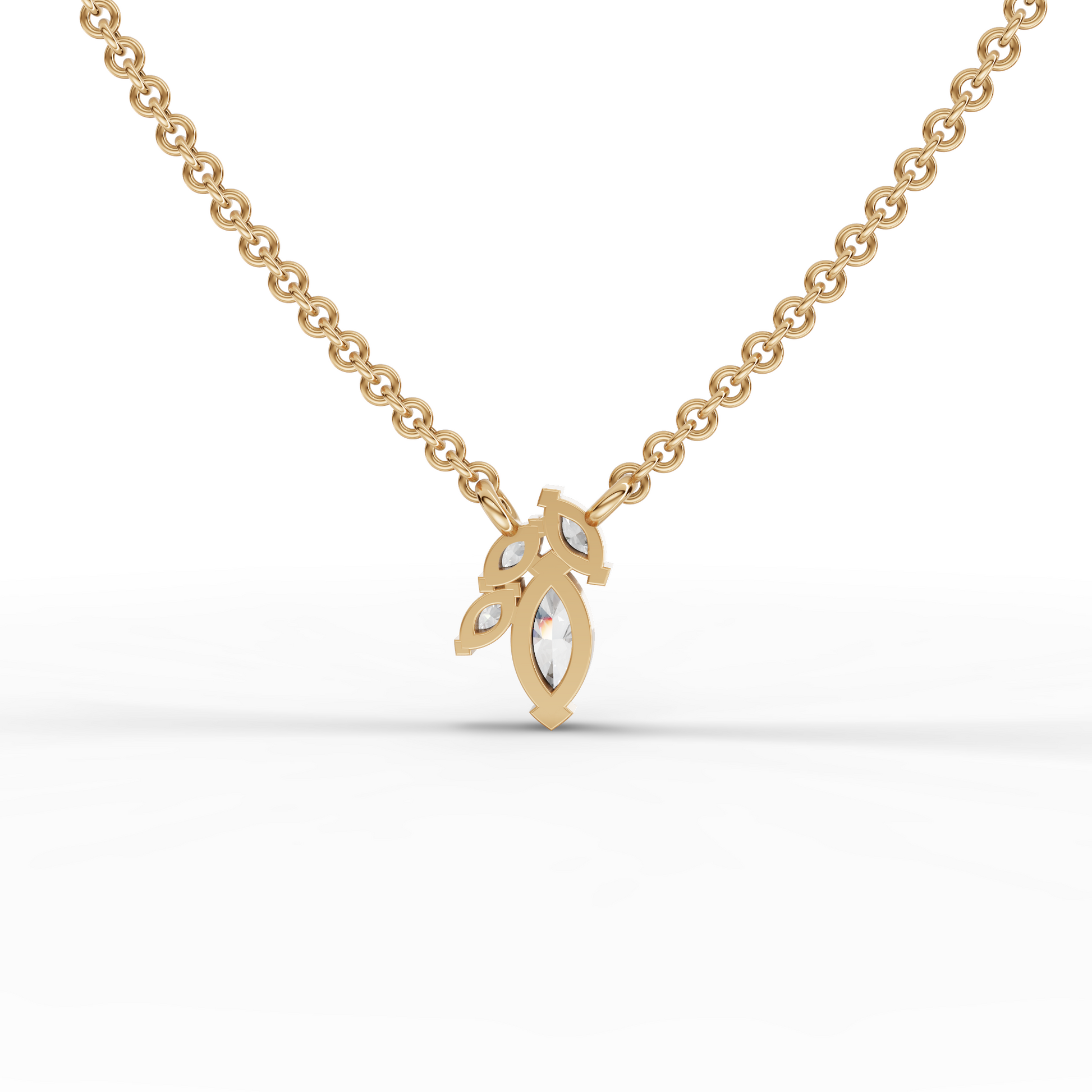 Marquise Cluster Moissanite Diamond Pendant Necklace