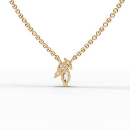 Marquise Cluster Moissanite Diamond Pendant Necklace