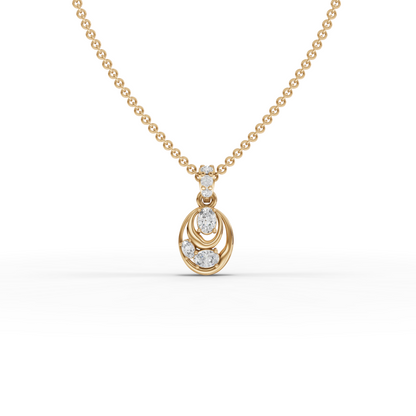 Modern Oval Moissanite Grown Diamond Drop Pendant Necklace