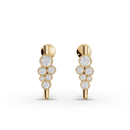 Graduated Bezel Moissanite Diamond Drop Earrings