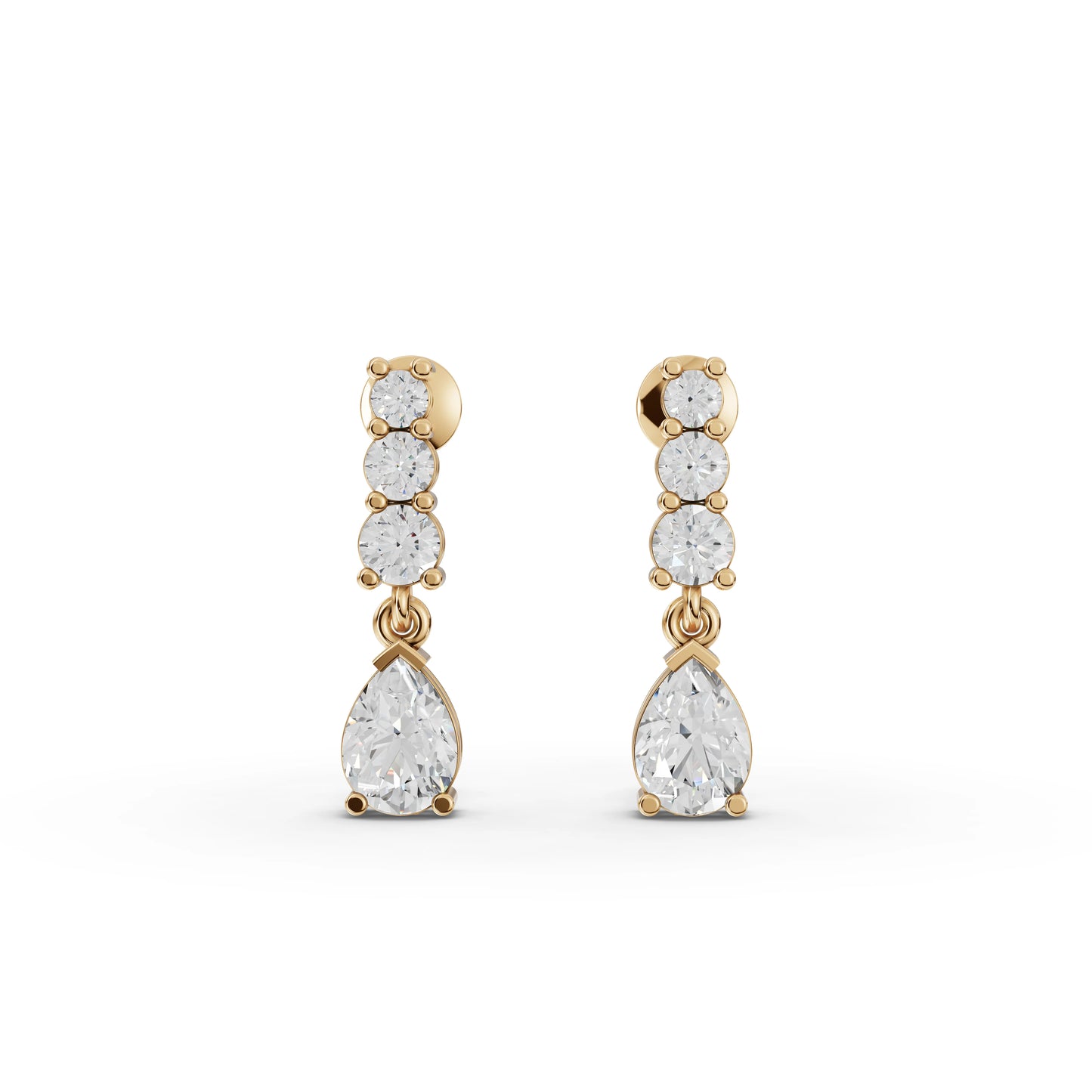 Pear Graduated Drop Moissanite Diamond Earrings