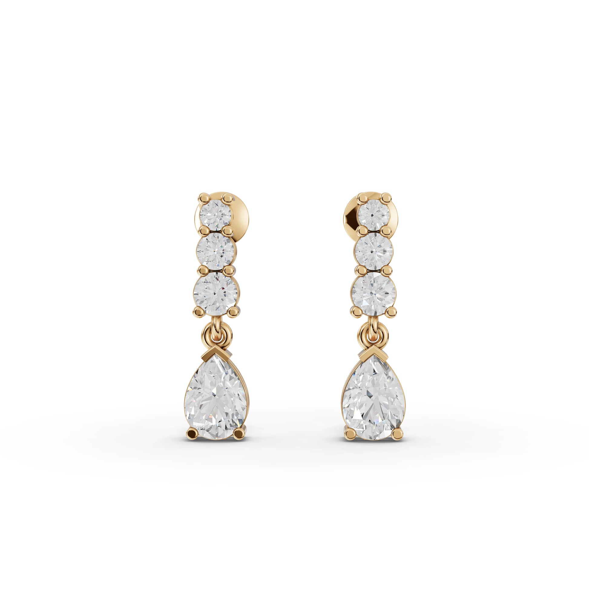 Pear Graduated Drop Moissanite Diamond Earrings