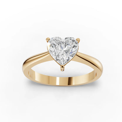 Heart Solitaire Lab Diamond Ring