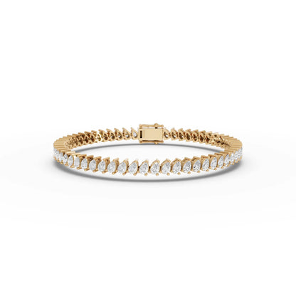 Pear Moissanite Diamond Tennis Bracelet