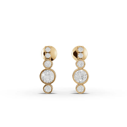 Bezel Moissanite Diamond Drop Earrings With Accent Stones