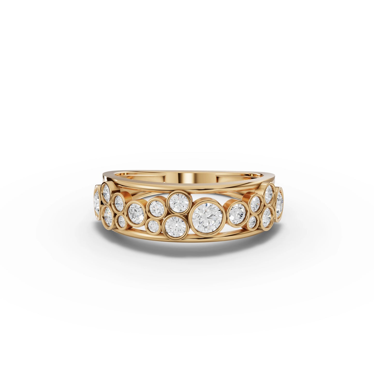 Bubble Bezel Moissanite Diamond Half Eternity Band