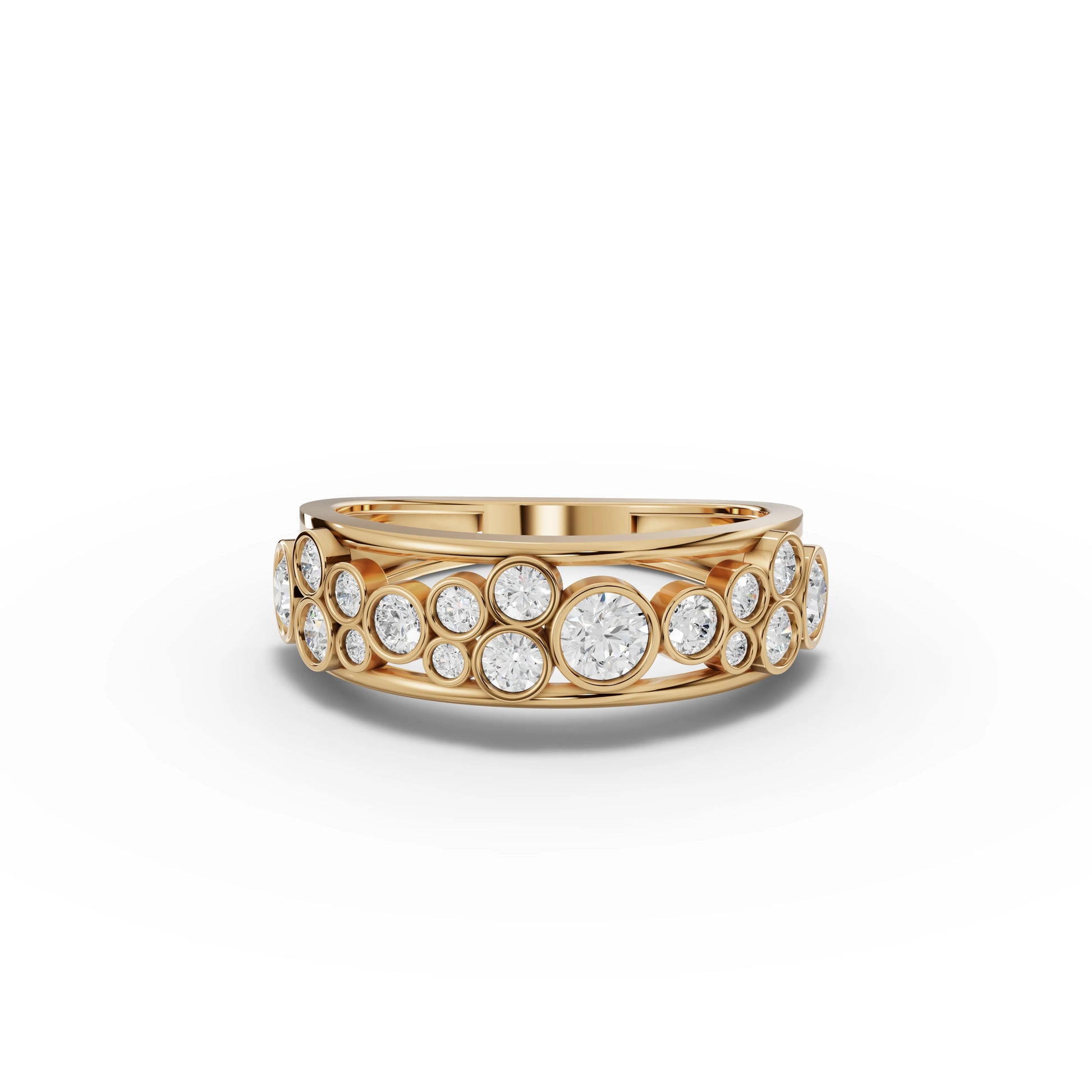 Bubble Bezel Moissanite Diamond Half Eternity Band