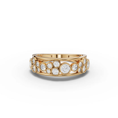 Bubble Bezel Moissanite Diamond Half Eternity Band