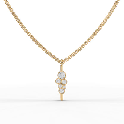 Bezel Cluster Moissanite Diamond Drop Pendant