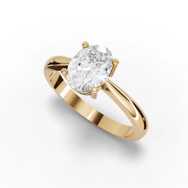 Oval Solitaire Lab Diamond Ring