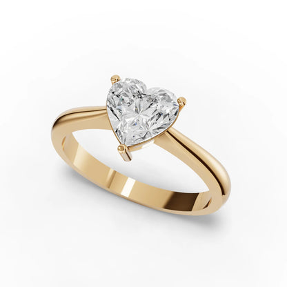 Heart Solitaire Lab Diamond Ring