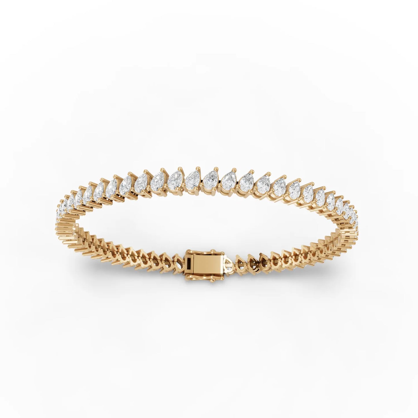 Pear Moissanite Diamond Tennis Bracelet