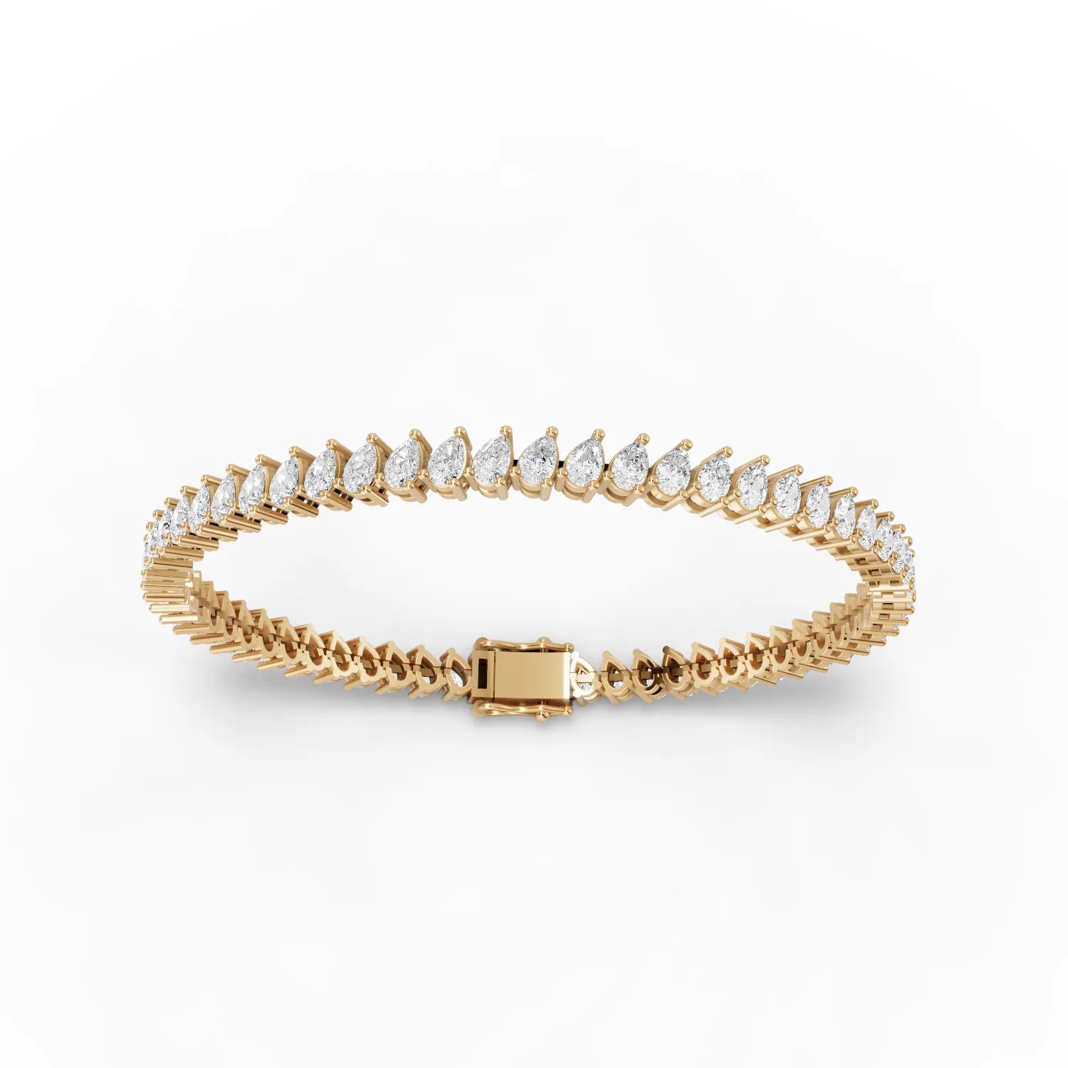 Pear Moissanite Diamond Tennis Bracelet