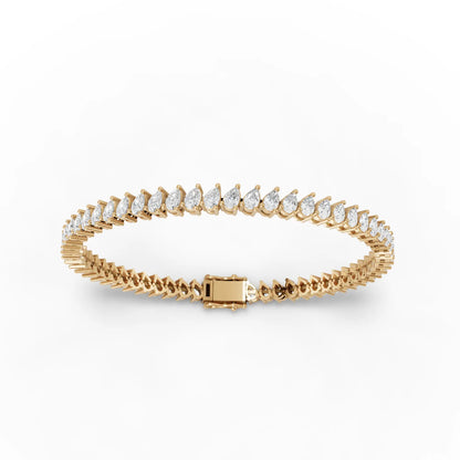 Pear Moissanite Diamond Tennis Bracelet