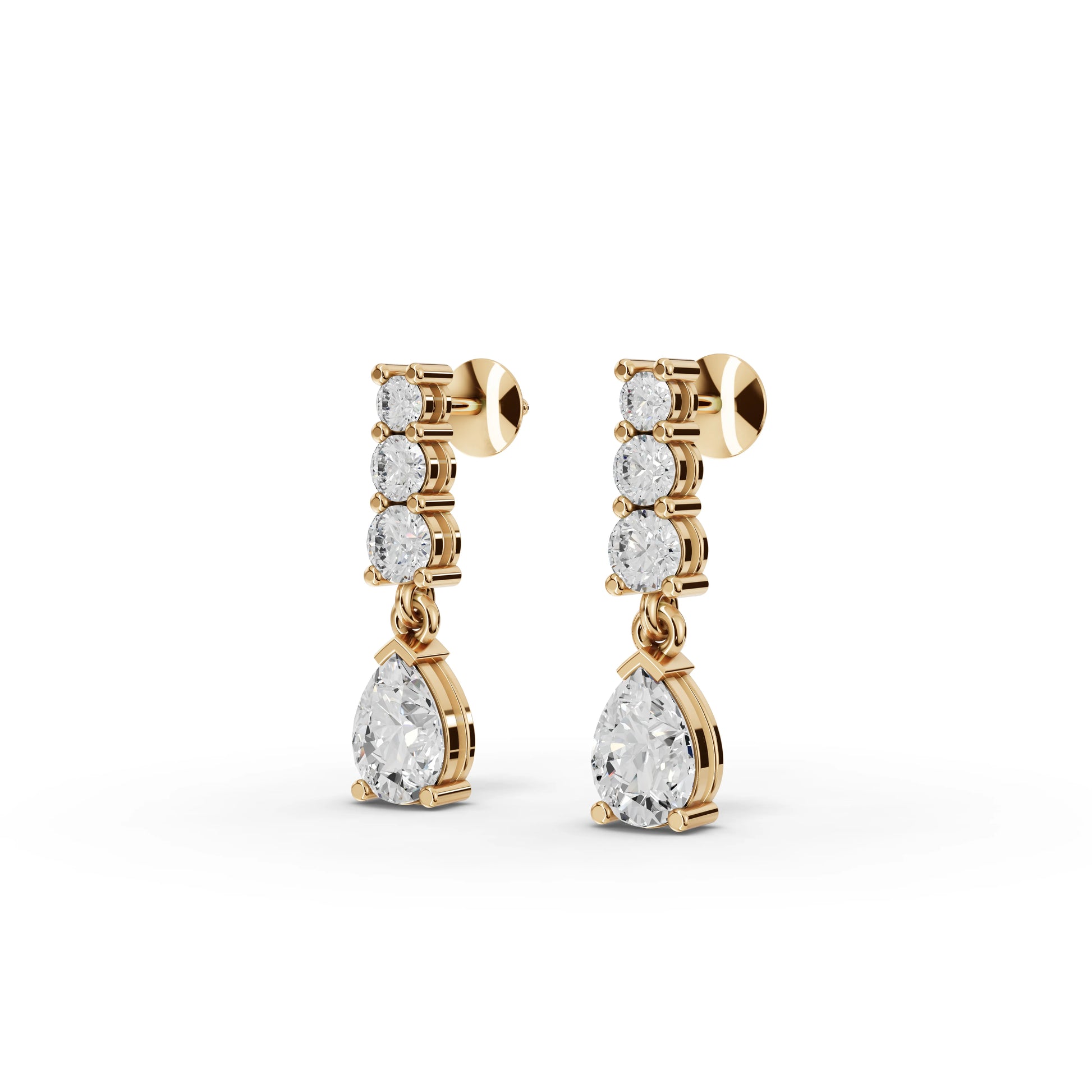 Pear Graduated Drop Moissanite Diamond Earrings