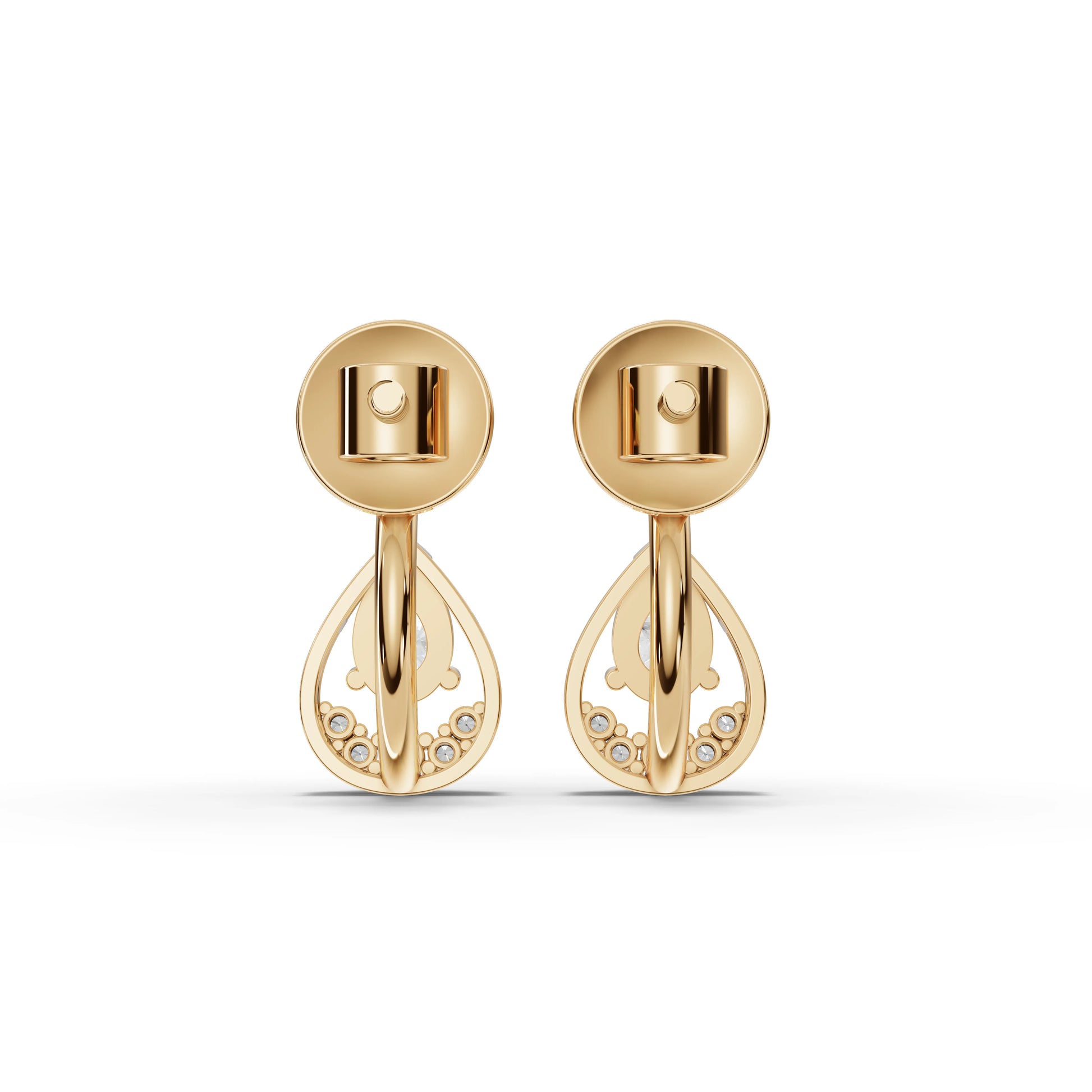 Pear Moissanite Diamond Teardrop Halo Drop Earrings