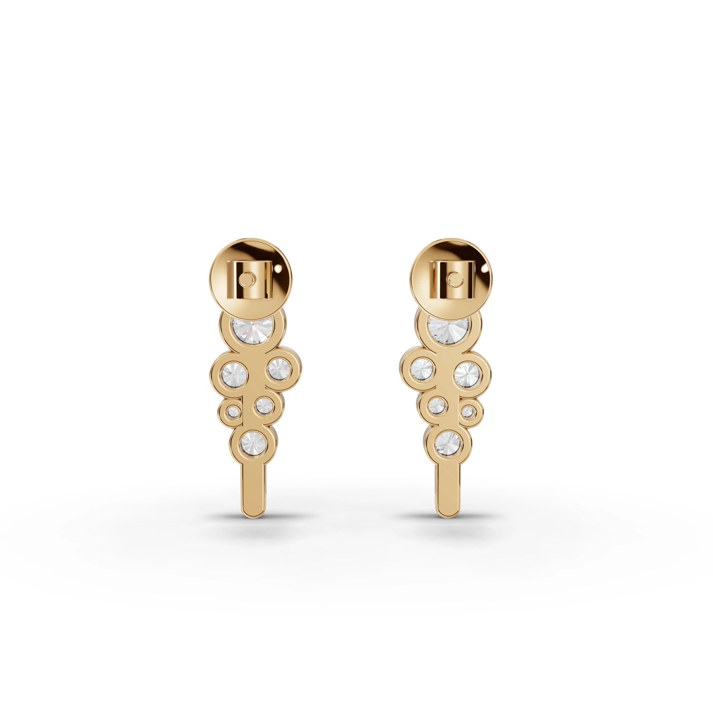 Graduated Bezel Moissanite Diamond Drop Earrings