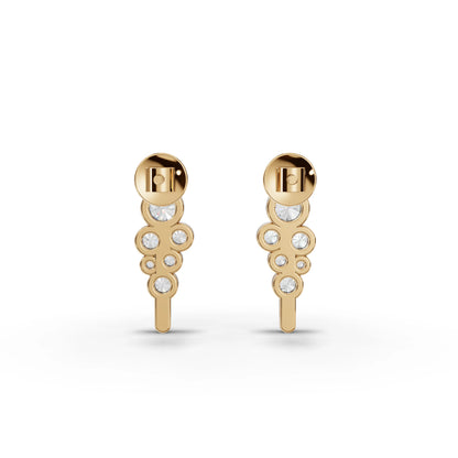 Graduated Bezel Moissanite Diamond Drop Earrings