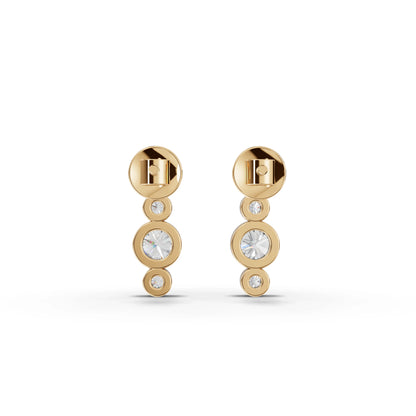 Bezel Moissanite Diamond Drop Earrings With Accent Stones