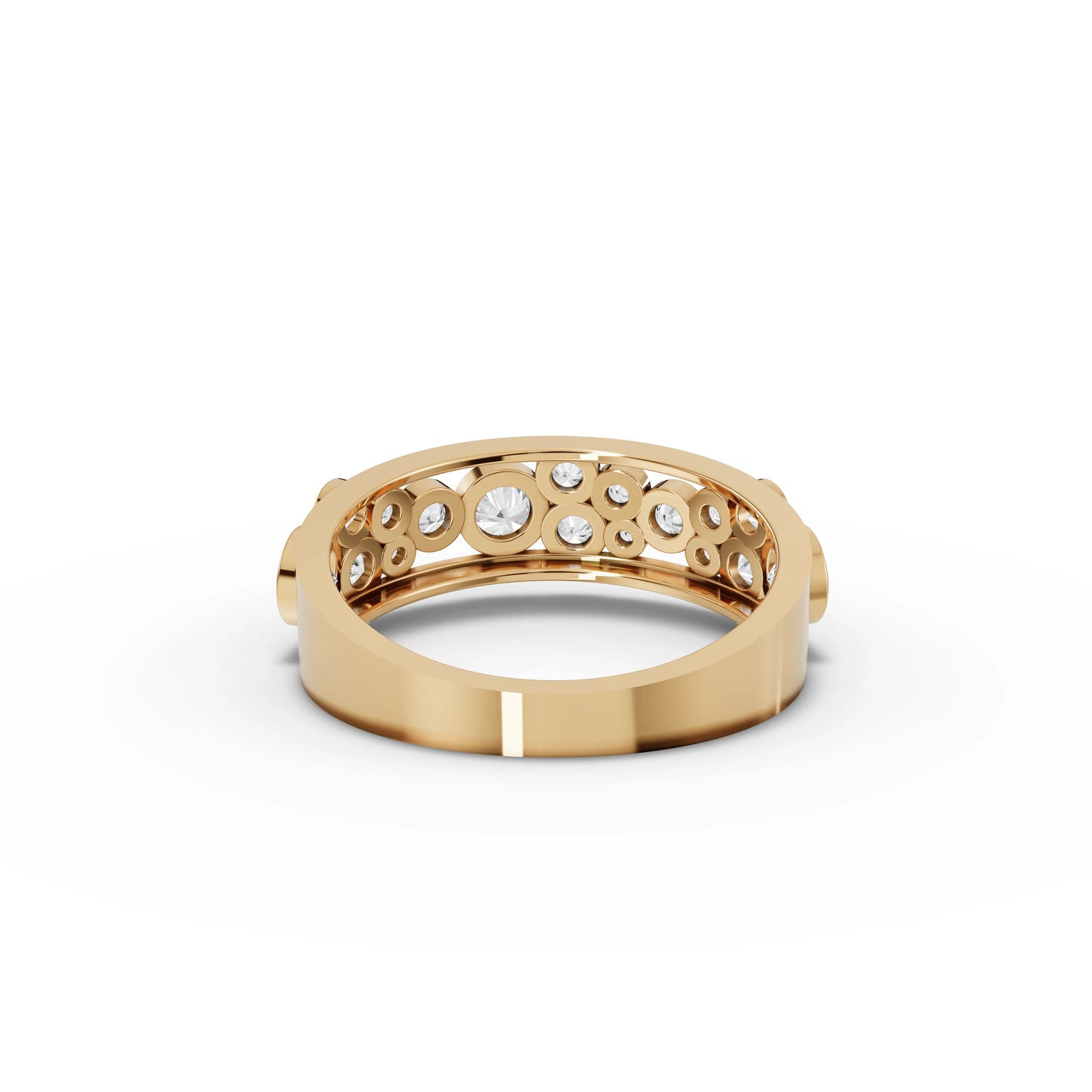 Bubble Bezel Moissanite Diamond Half Eternity Band