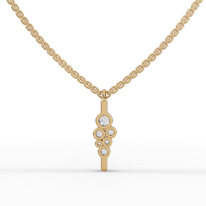 Bezel Cluster Moissanite Diamond Drop Pendant