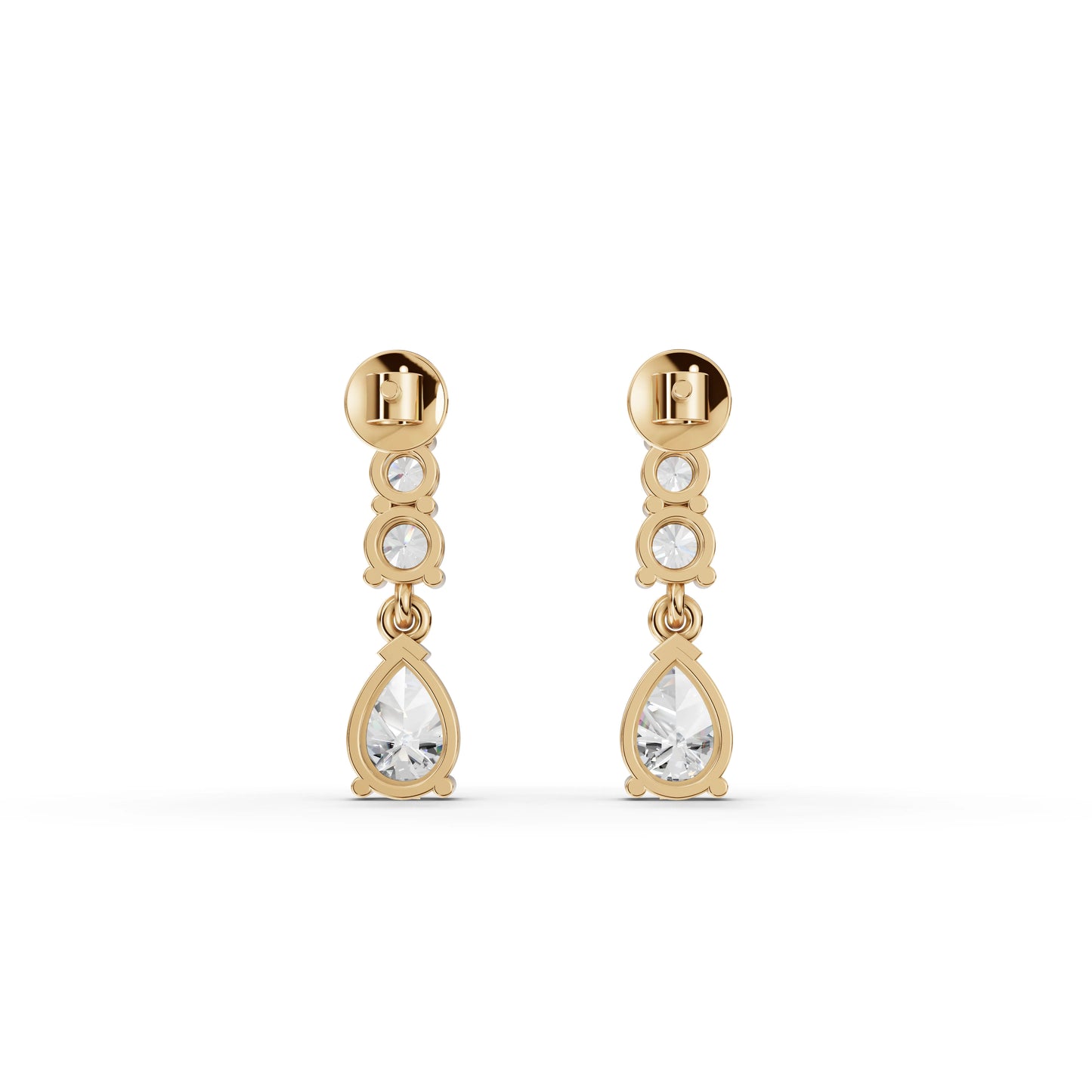 Pear Graduated Drop Moissanite Diamond Earrings