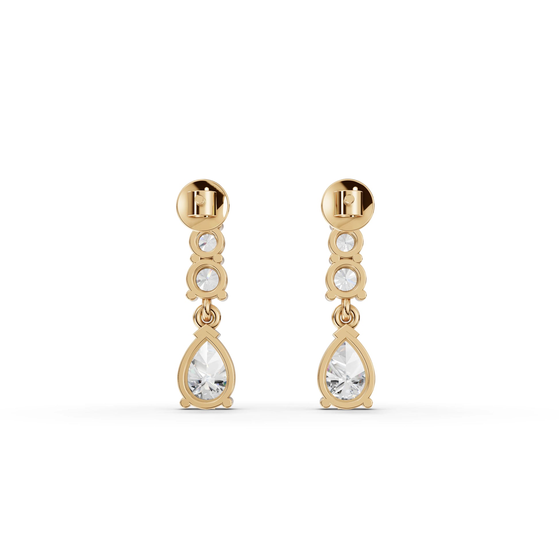 Pear Graduated Drop Moissanite Diamond Earrings