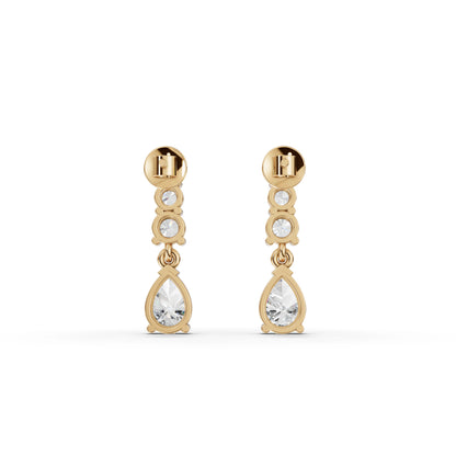 Pear Graduated Drop Moissanite Diamond Earrings